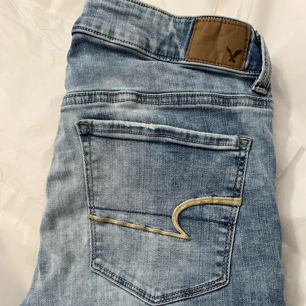 AEO High Rise Skinny Jeans EUC Size 6 Acid Wash - Picture 7 of 8